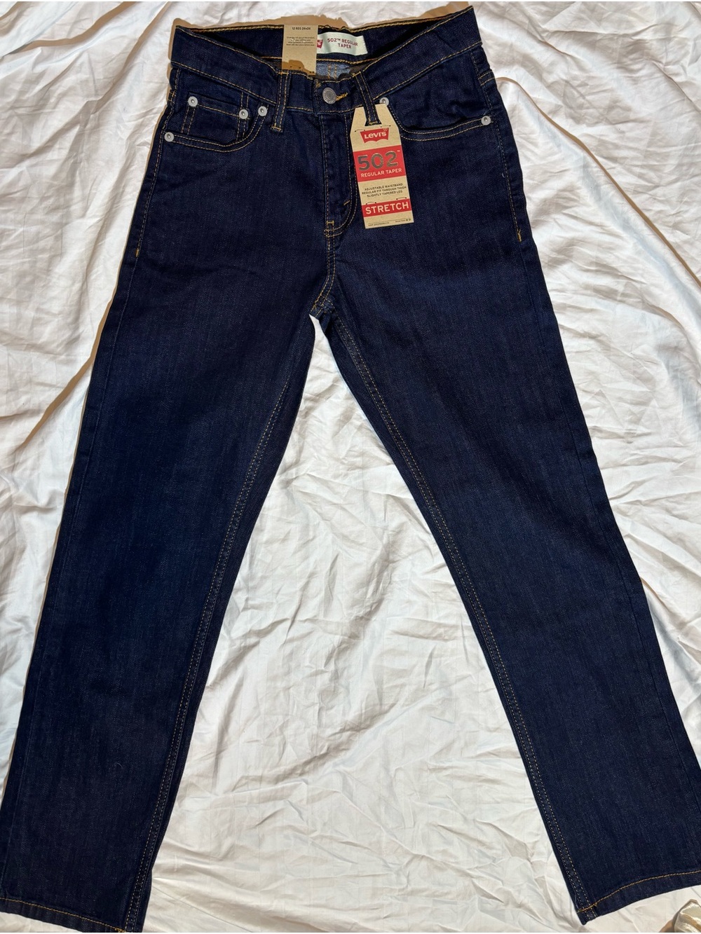 Levi's 502 RegularTaperJeans Stretch w AdjustableWaistband-Sz 12 Reg 26x26 NWT